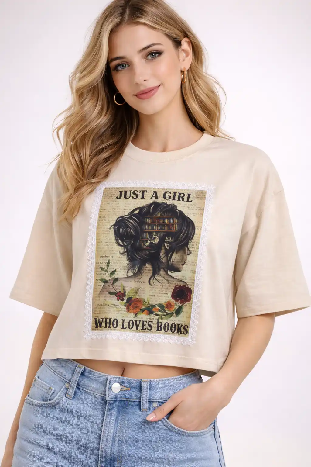 Just A Girl Printed T-Shirt  .png