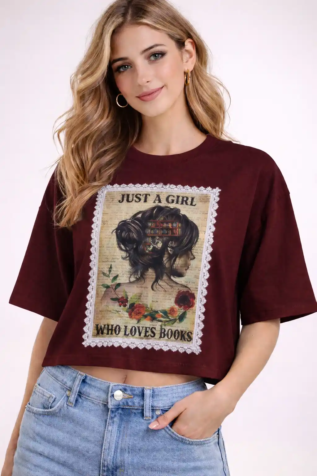 Just A Girl Printed T-Shirt  .png