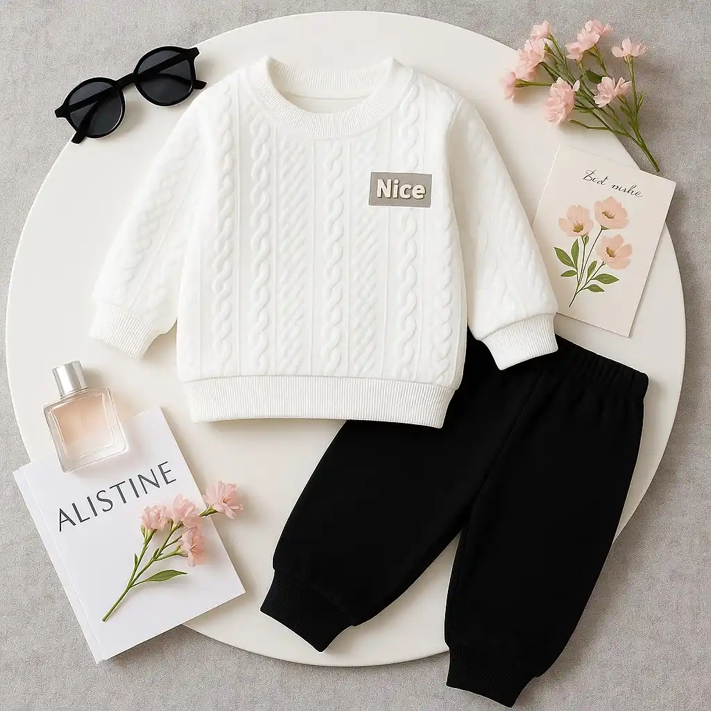 Fancy Rabbit White Printed T-Shirt and Pink Color Joggeres Set for Girls.png