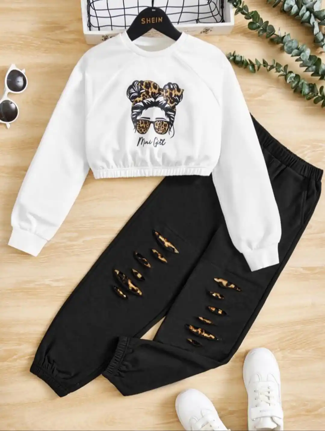 Mini Girl Printed Full sleeve White Color Trendy Top and Bottom Set For Girls.png