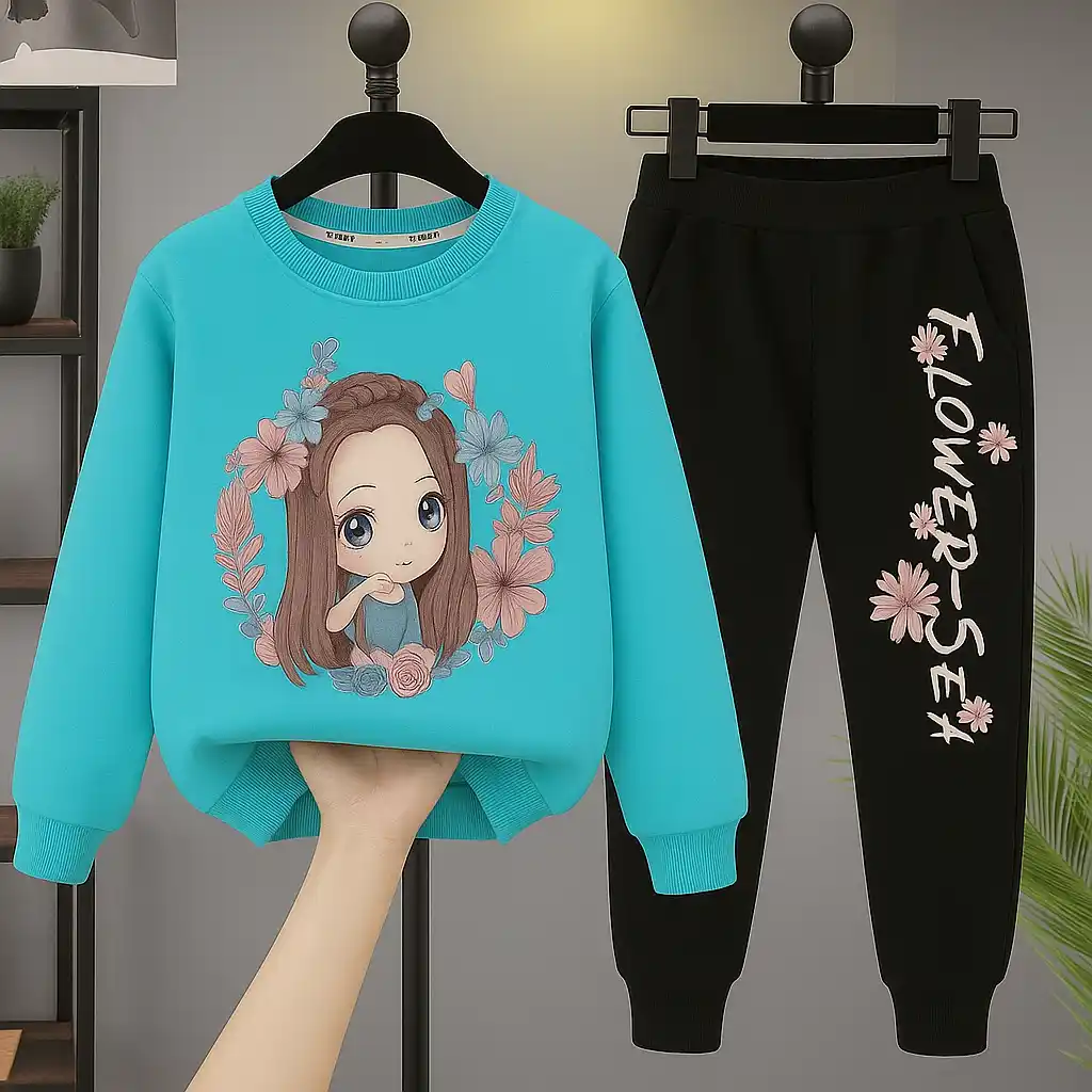 Flower Ring Apua Printed  Trendy Top and Bottom Set For Girls.png