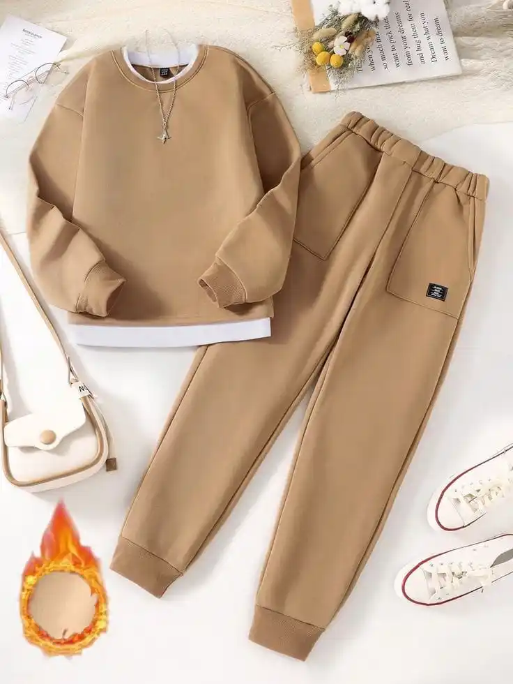 Flower Butterfly White Printed T-Shirt and Pink Color Joggeres Set for Girls.png