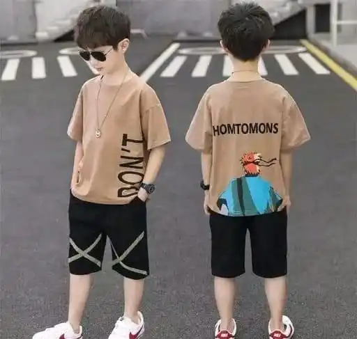 Don't Printed Chiku Color Trendy Top and Bottom Set For Boys.png