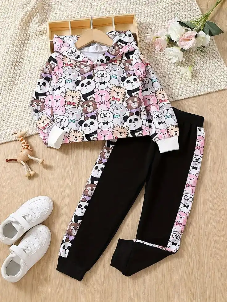 Panda Or T-shirt Joggeres Trendy Top and Bottom Set For Girls.png