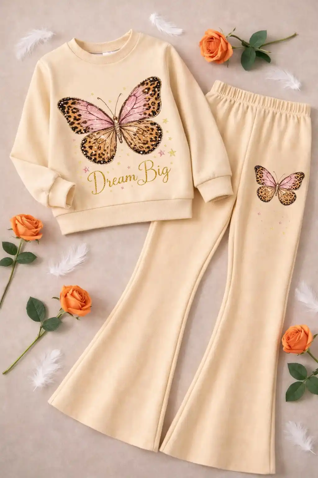 Dream Big Trendy Top and Bottom Set For Girls T-shirt And Plazza Set.png