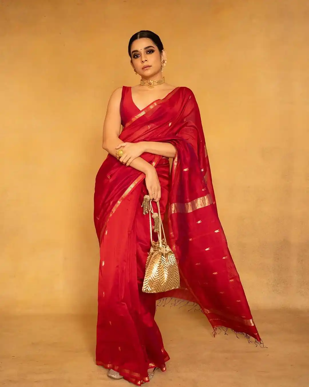 Maheswari Silk Cotton Saree - Red.png
