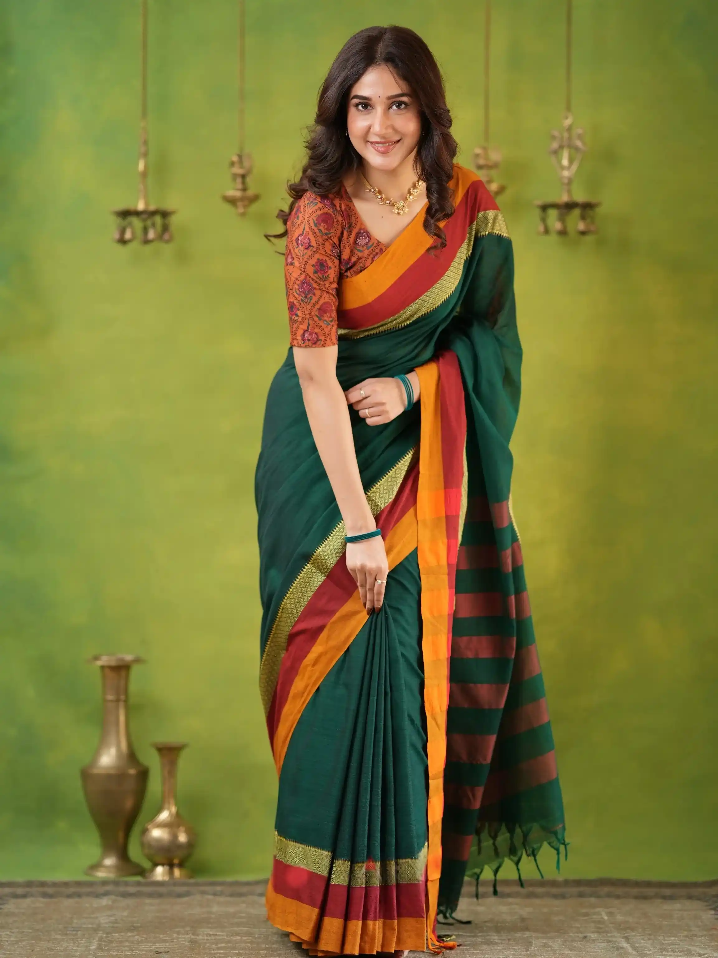 Narayanpet Green Cotton Saree.png
