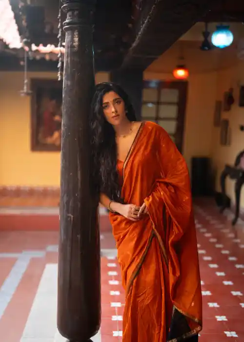 Maheswari Silk Cotton Saree - Orange.png