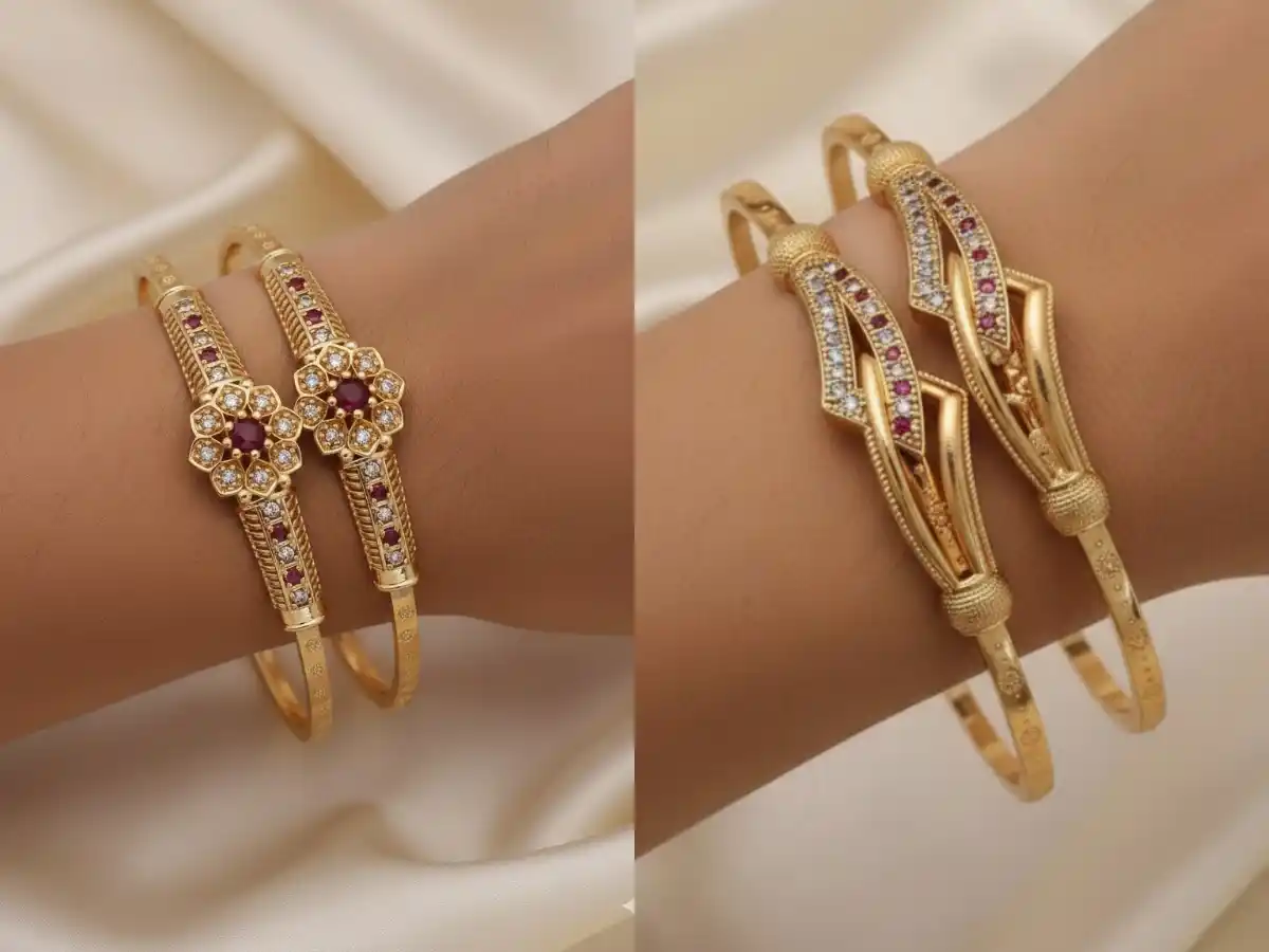 micro gold plated ad diamond studed fancy adjustable kadli combo.png