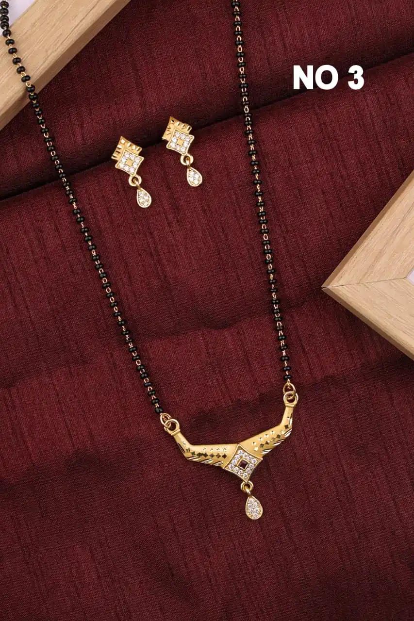Forming And Diamond High Gold Plated Square Mangalsutra.png