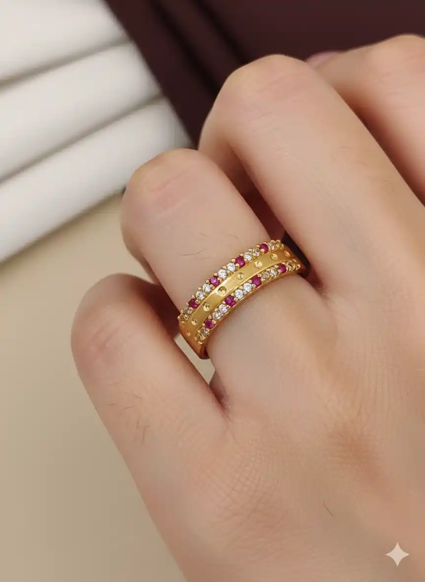 High Gold Plated And Diamond Studed Fancy Adjuble Ring.png