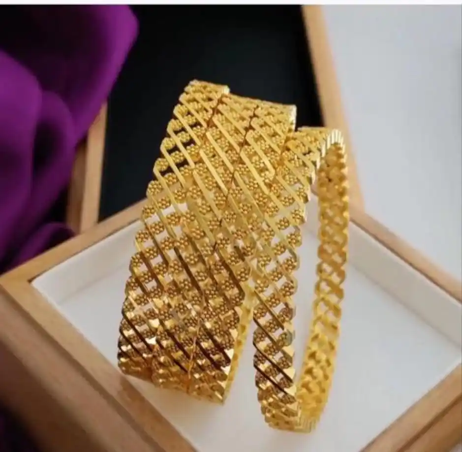 High Gold Plated Beautiful Designer Bangle Set (4 Pcs).png