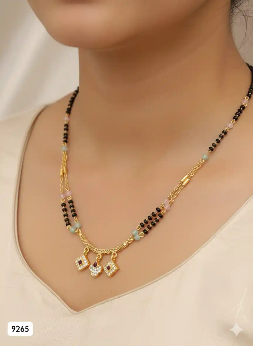 Micro Gold Plated Dual Line Mangalsutra for Women.png