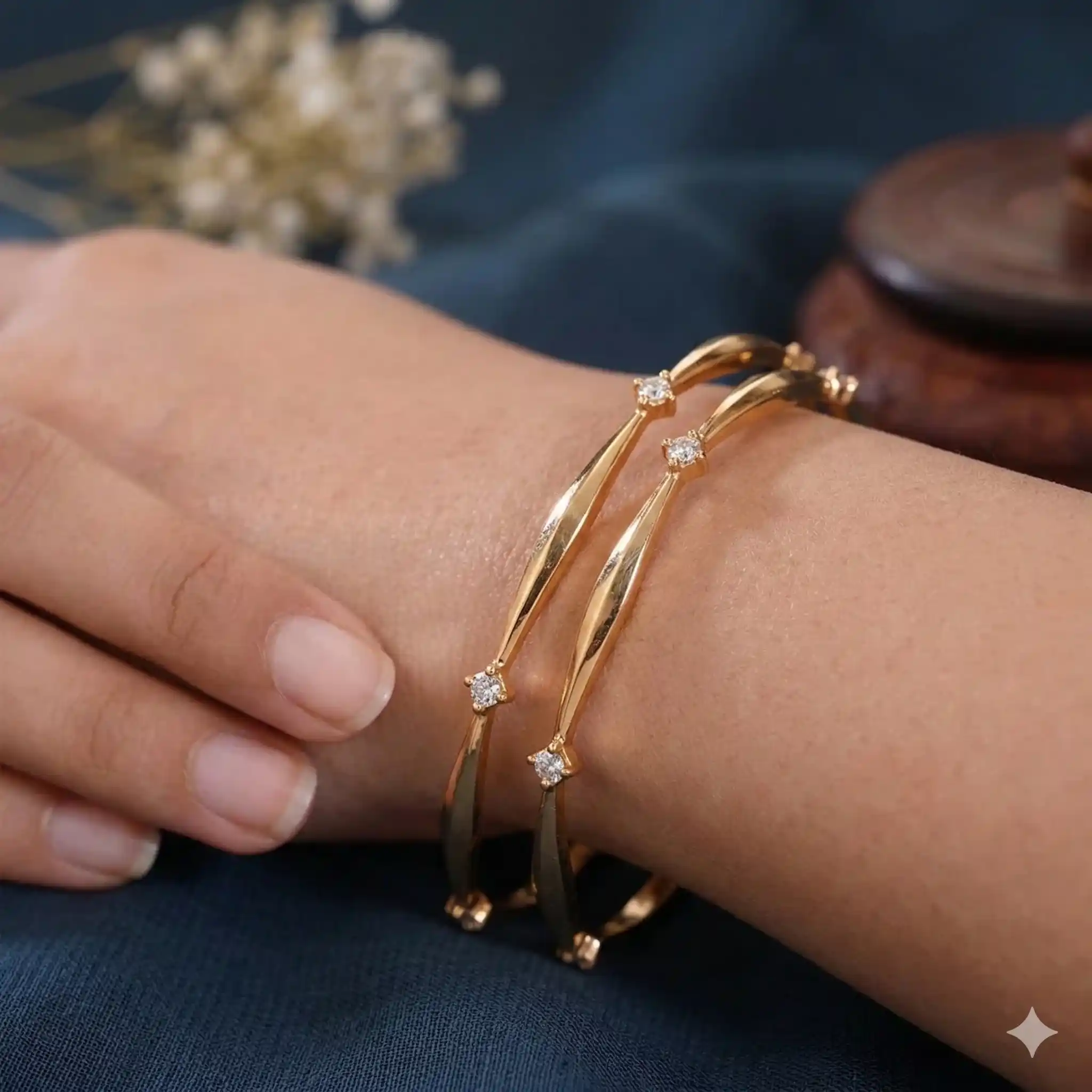Elegant Micro Gold Plated Diamond Studded Designer Openable Bangles For Women.png