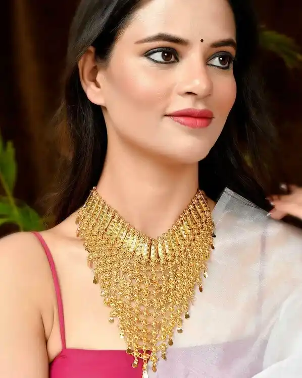 Micro Gold Plated Traditional Wear Classic Long Layered Necklace.png