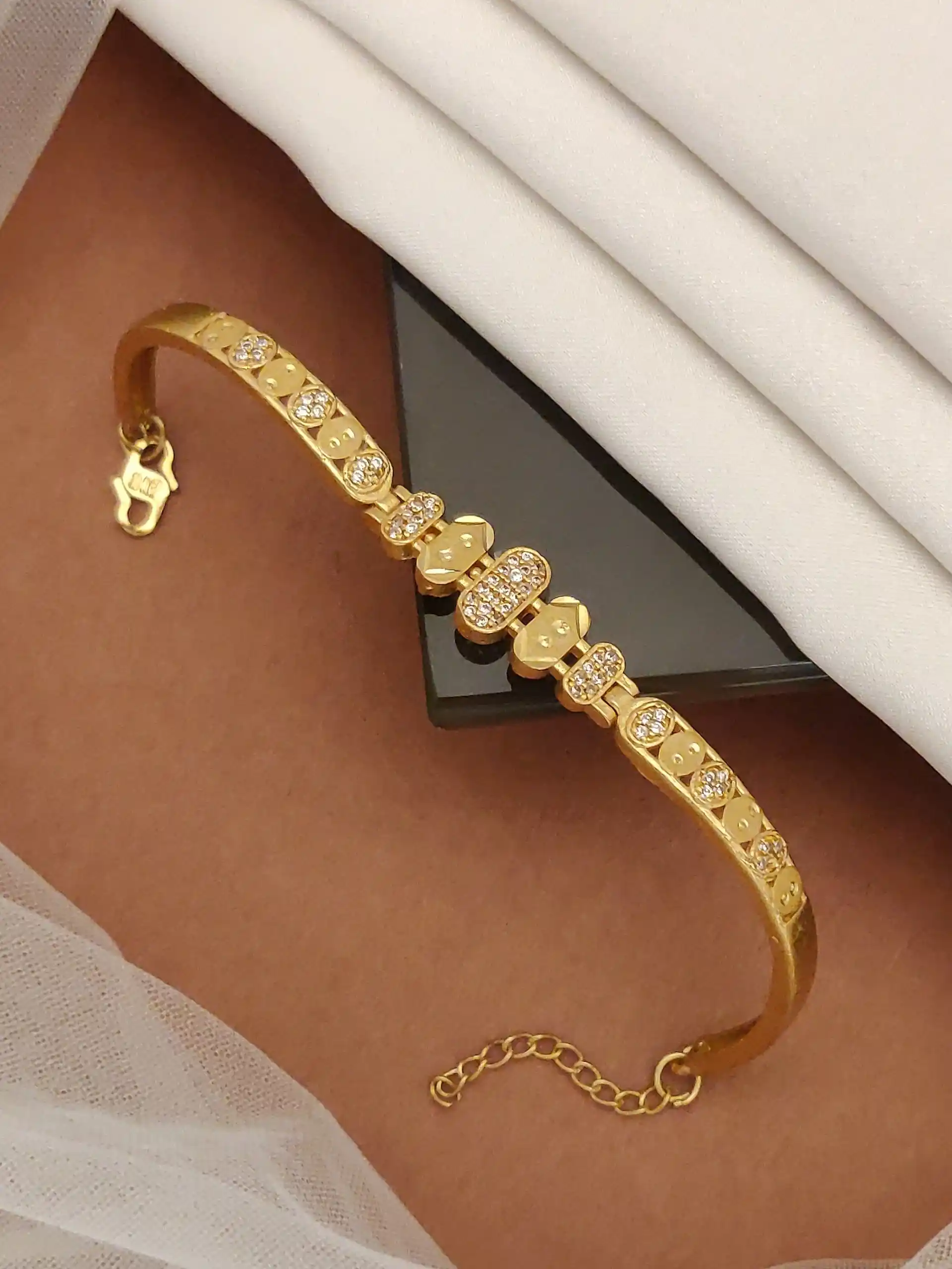 Micro Gold Plated AD Diamond Studded Ethnic Bracelet for Women.png