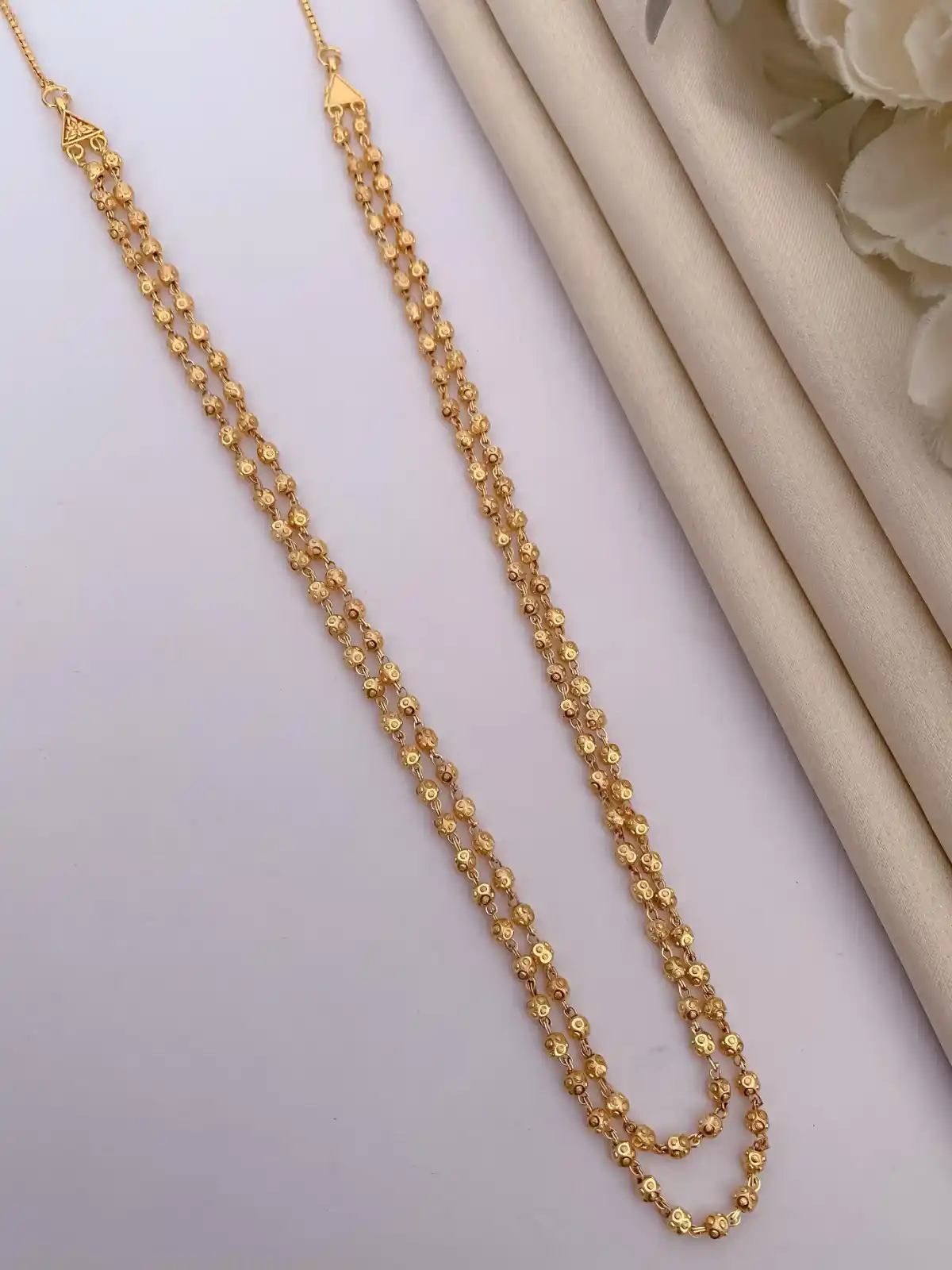 Micro Gold Plated Daily Wear 2 Layer Ball Mala Chain.png