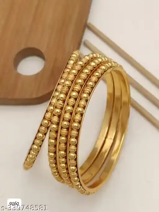 High Gold Plated Daily Wear 4 Pacs Fancy Ball Bangle.png
