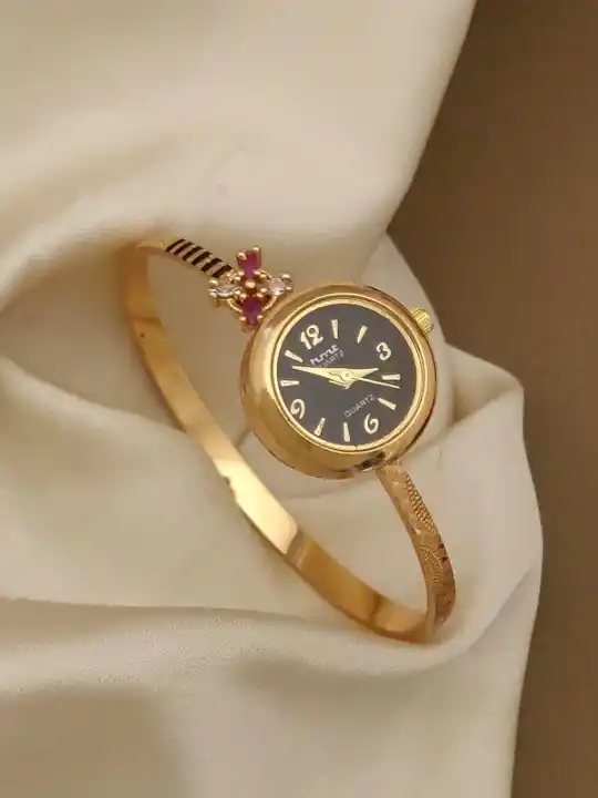 High Gold Plated Ruby Stone Adjustable Watch for Women.png
