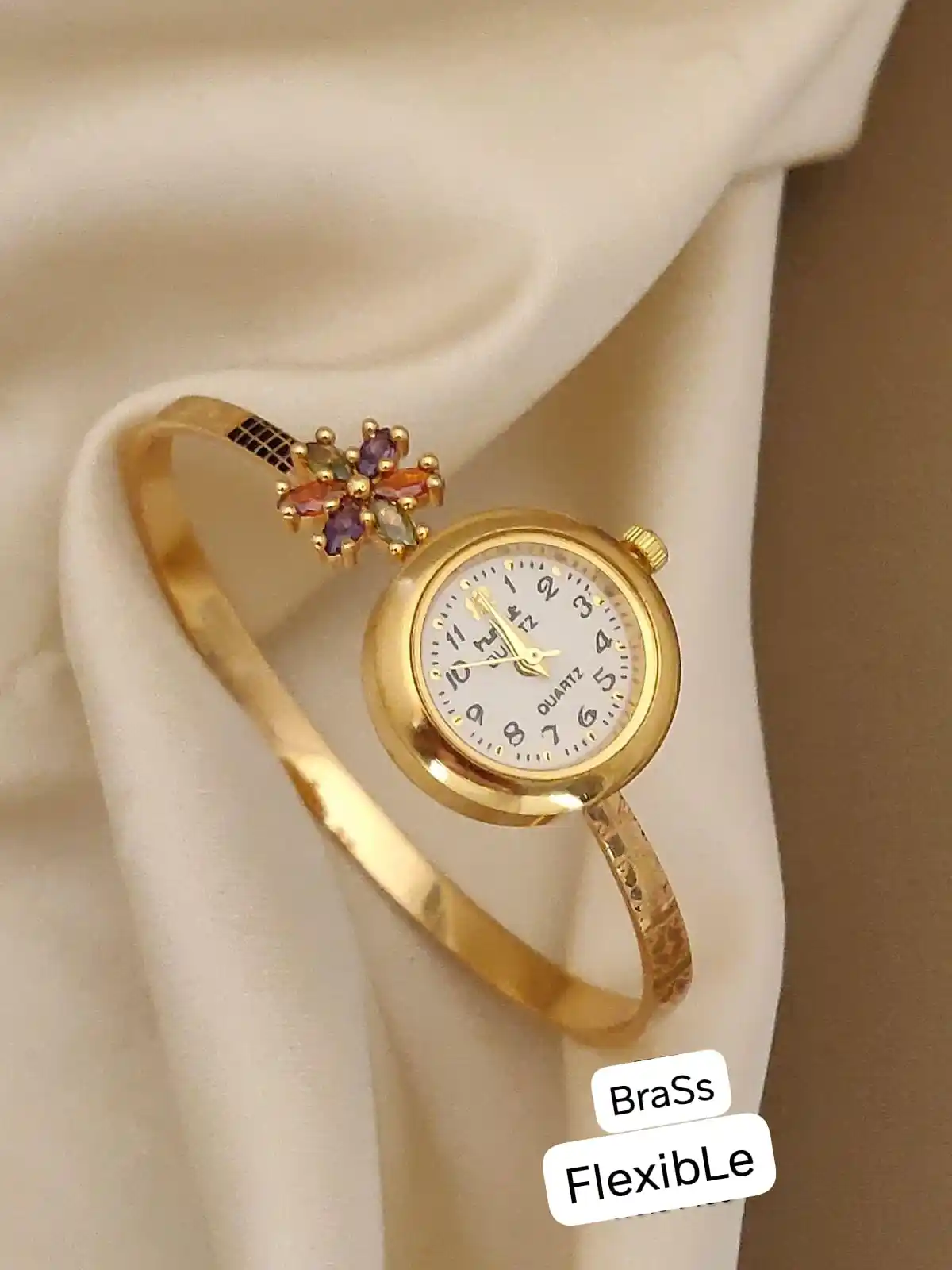 Stylish Gold-Tone Free Size Brass Womenâ€™S Watch Bracelet.png