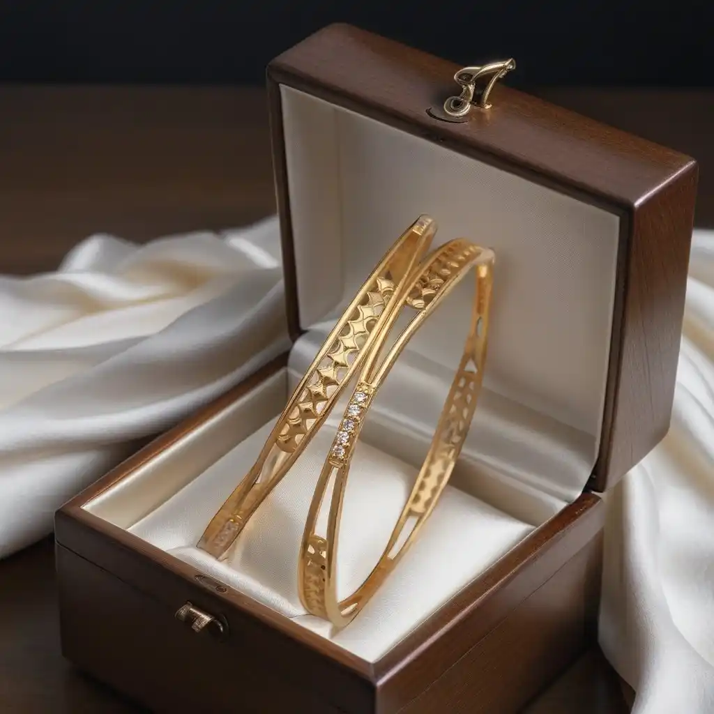 Micro Gold Plated And Diamond Casul Wear 2 Pcs Fancy Bangle For Women.png