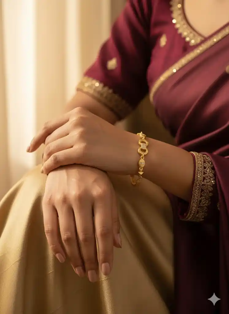 Micro Gold Plated AD Diamond Studded Fancy Infinity Bracelet for Women.png