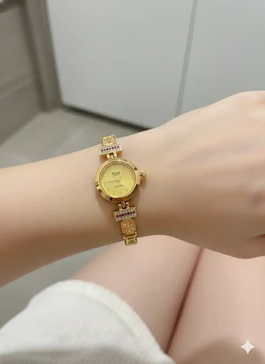 Micro Gold Plated AD Diamond Studded Elegant Bracelet Watch for Women.png