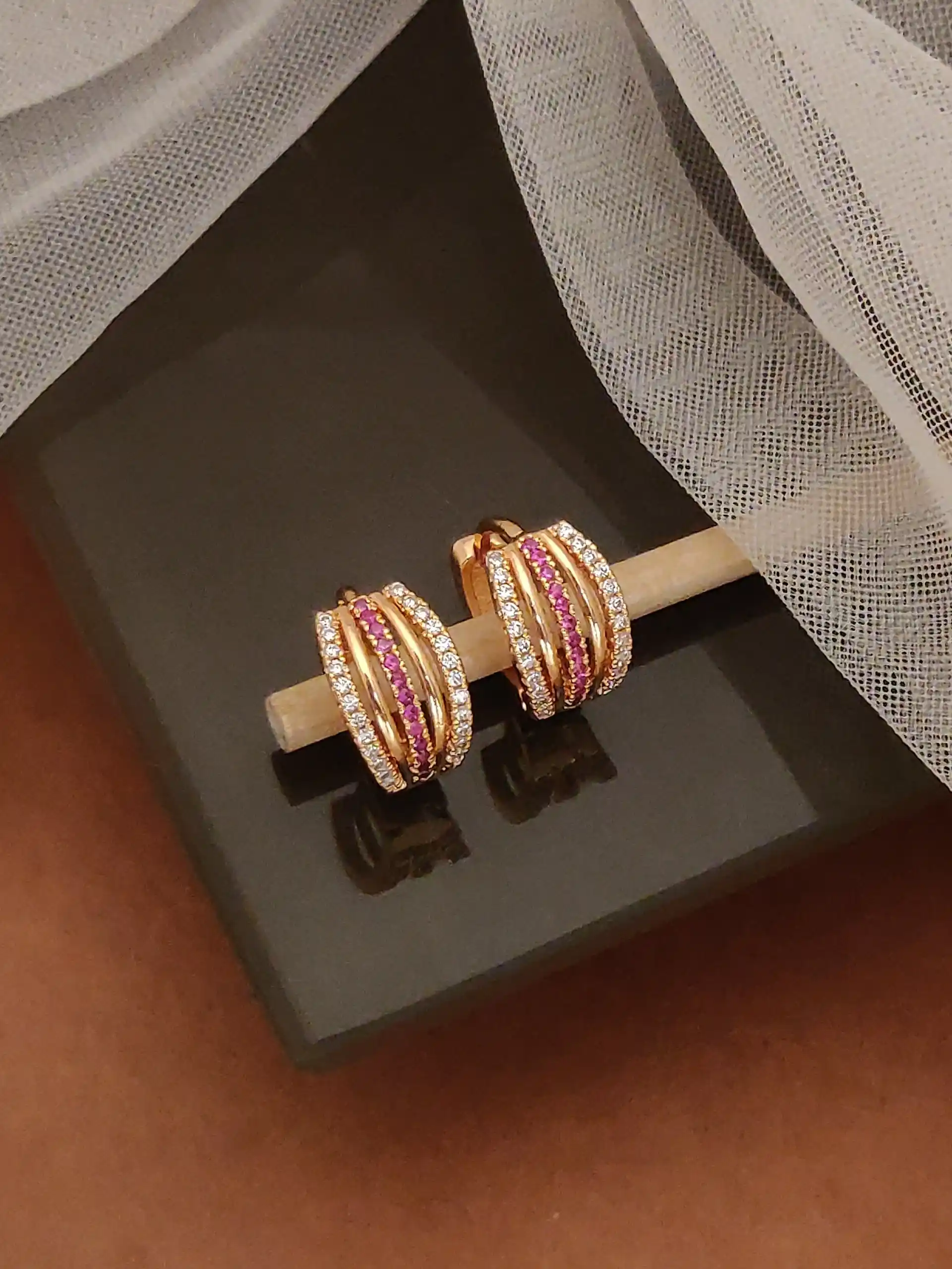 rose gold plated ad diamond studed fancy pink bali earring.png