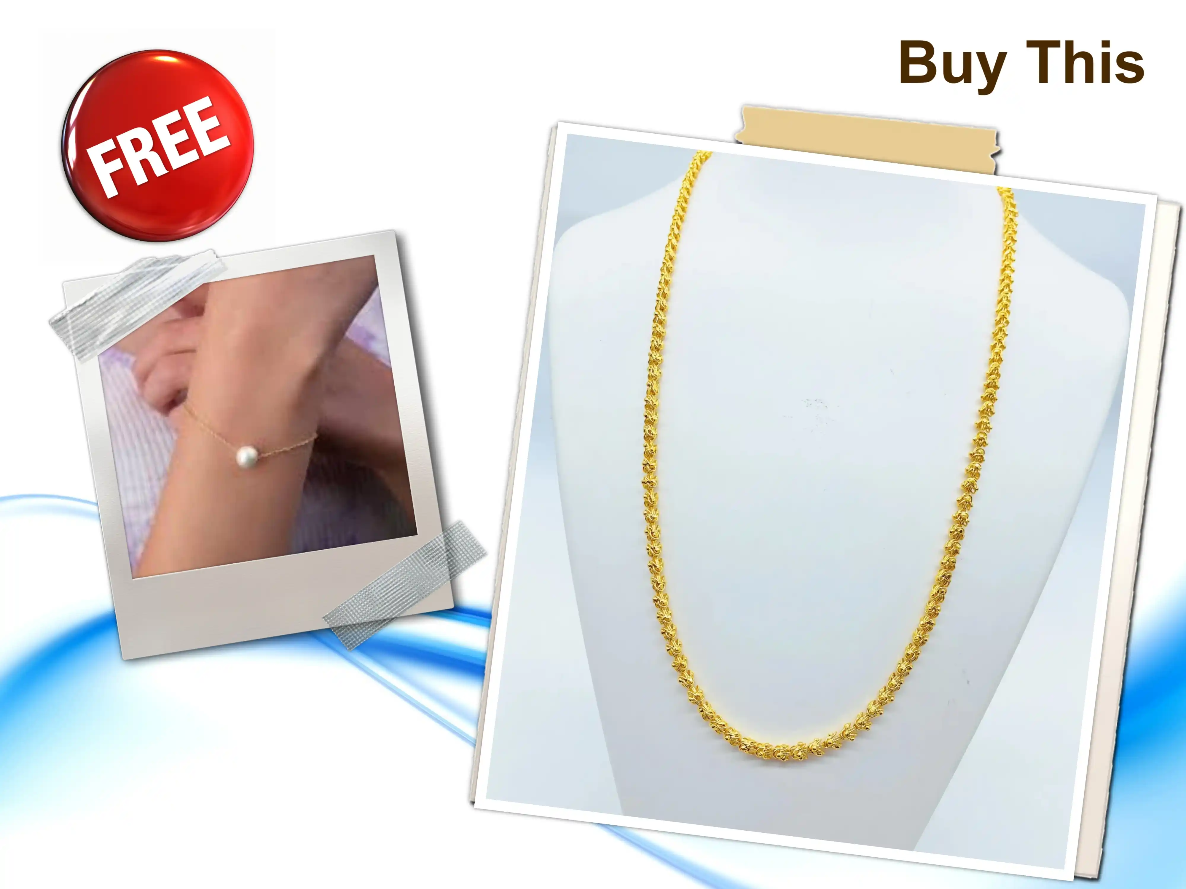 gold plated premium quality daily wear long chain with 1 free  bracelet.png