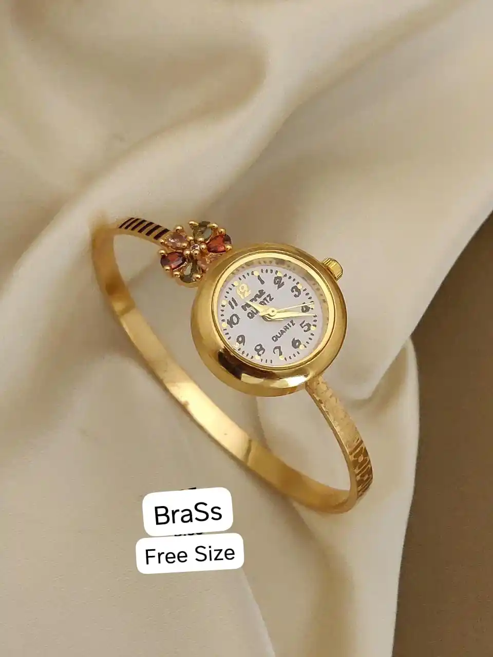 Stylish Gold-Tone Free Size Brass Women’s Watch Bracelet.png