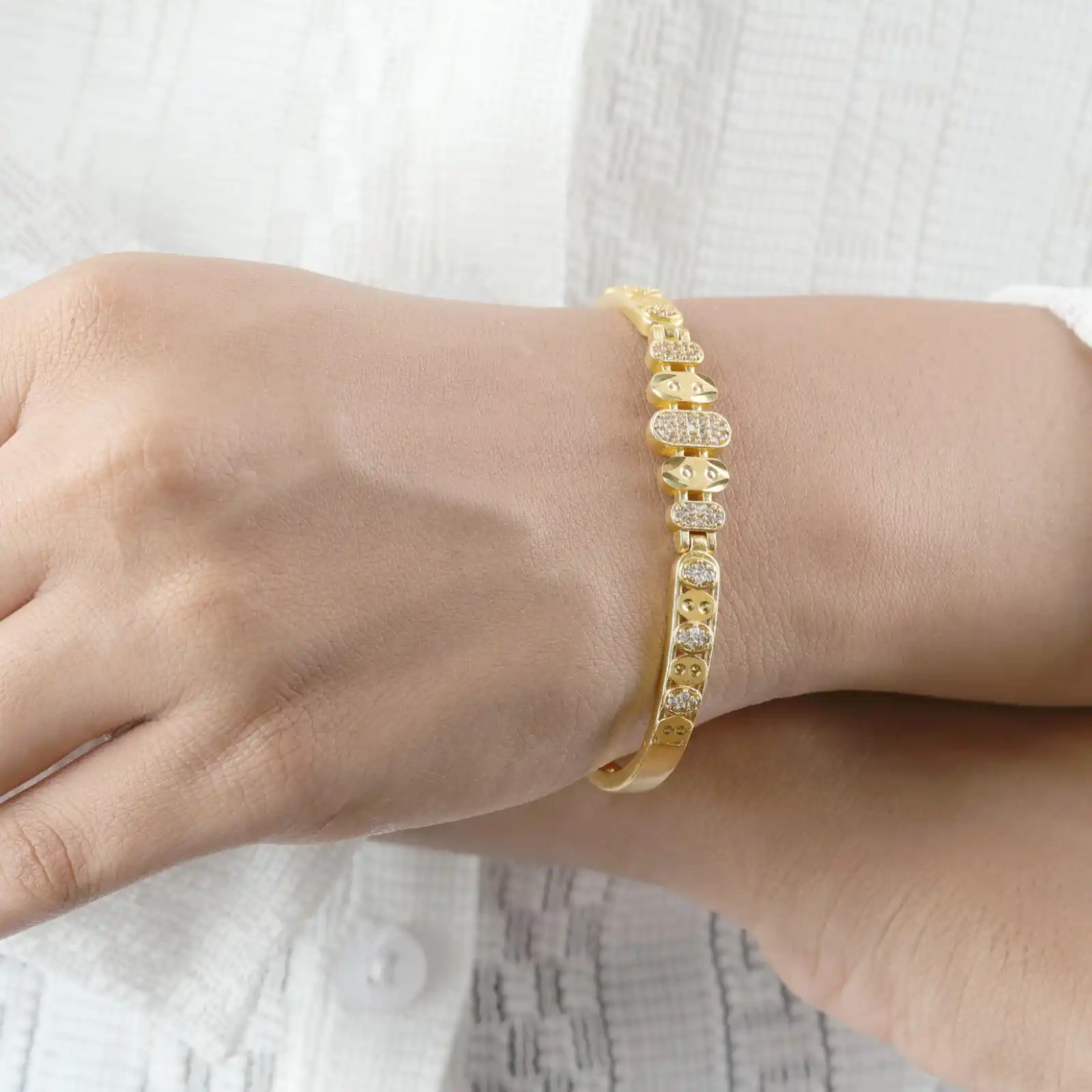 Designer Micro Gold Plated AD Diamond Studded Fancy Bracelet.png