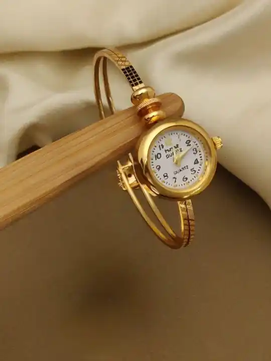 Micro Gold Plated AD Diamond Studded Adjustable Flower Watch.png