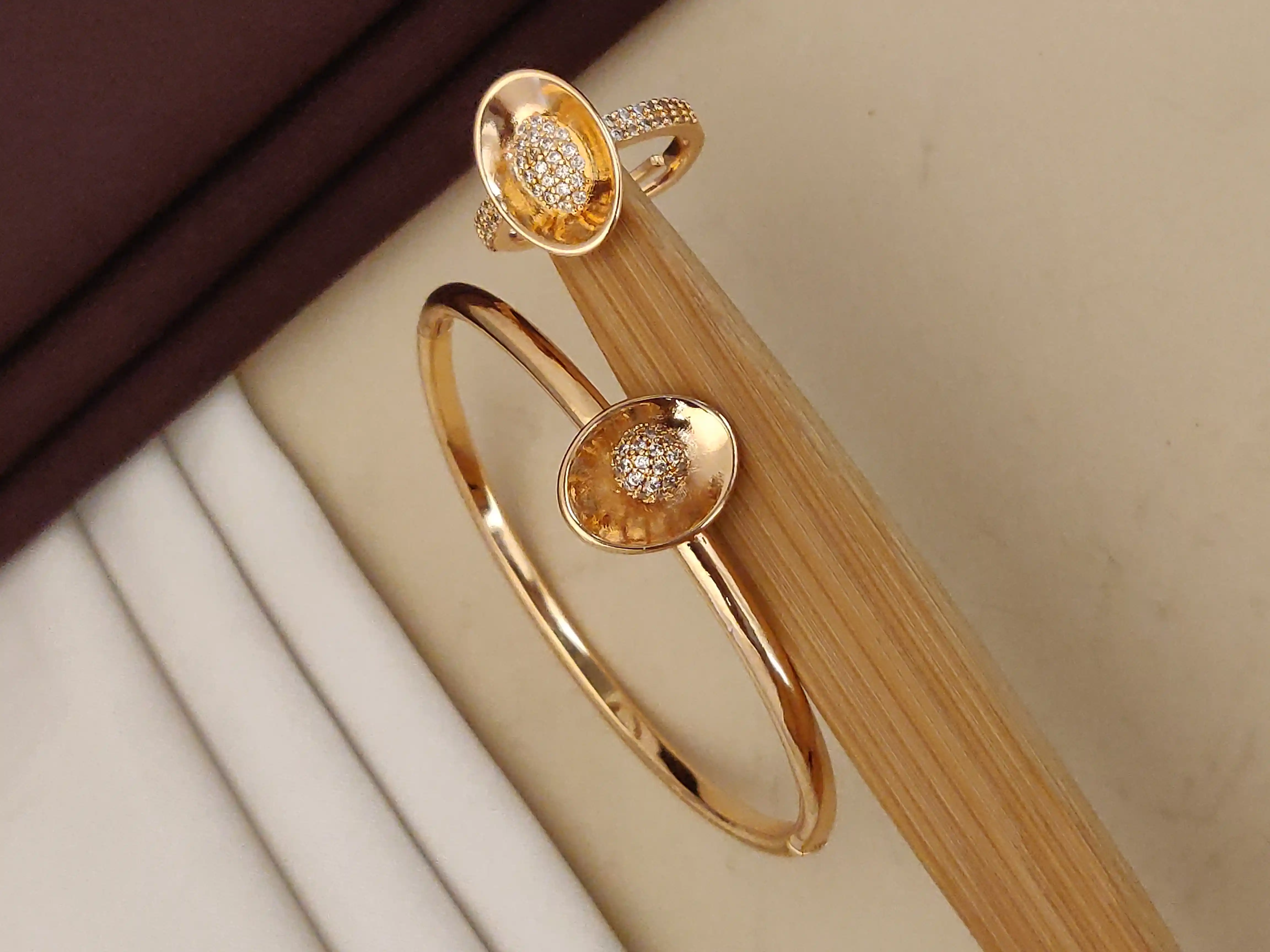 rose gold plated ad diaond studed fancy oval bracelet combo.png