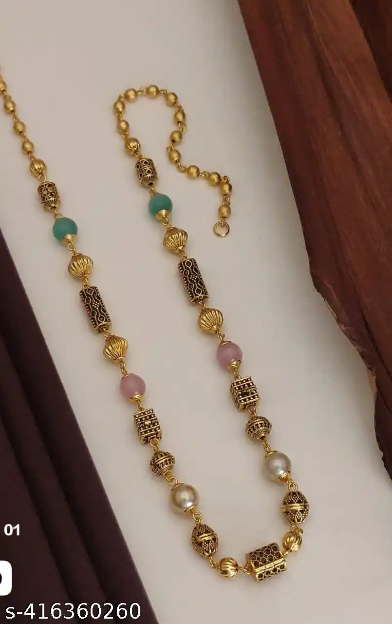 Micro Gold Plated Pearl Drop Fancy Chain for Women.png