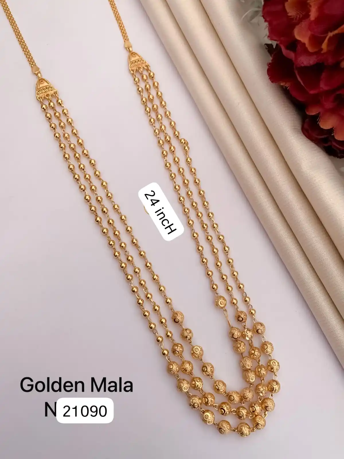 new designer high gold plated 24 inch 3 line chain.png