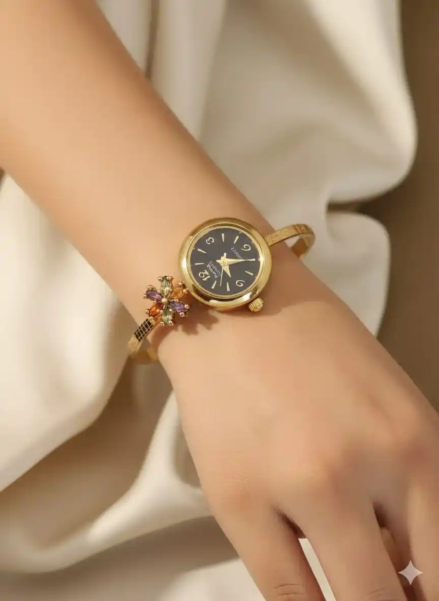 Stylish Gold-Tone Free Size Brass Women’s Watch Bracelet.png