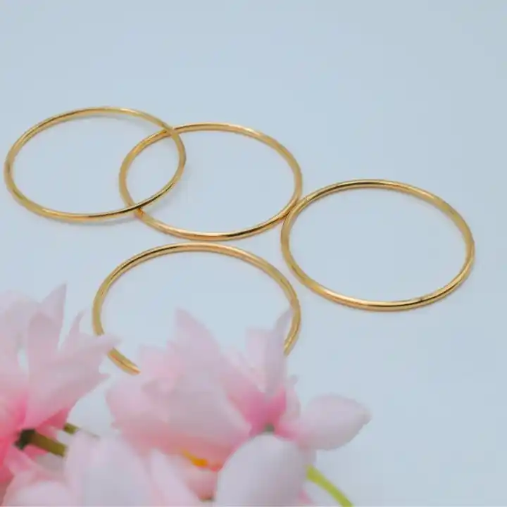 Casual Wear Micro Gold Plated 4 Pcs Palin Bangle For Girls And Women.png