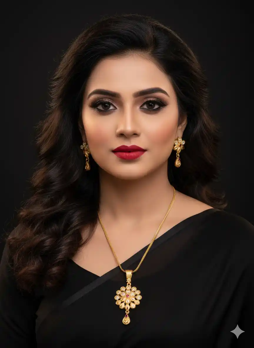 Micro Gold Plated AD Diamond Studded Fancy Flower Pendant Set with Forming Chain for Women.png