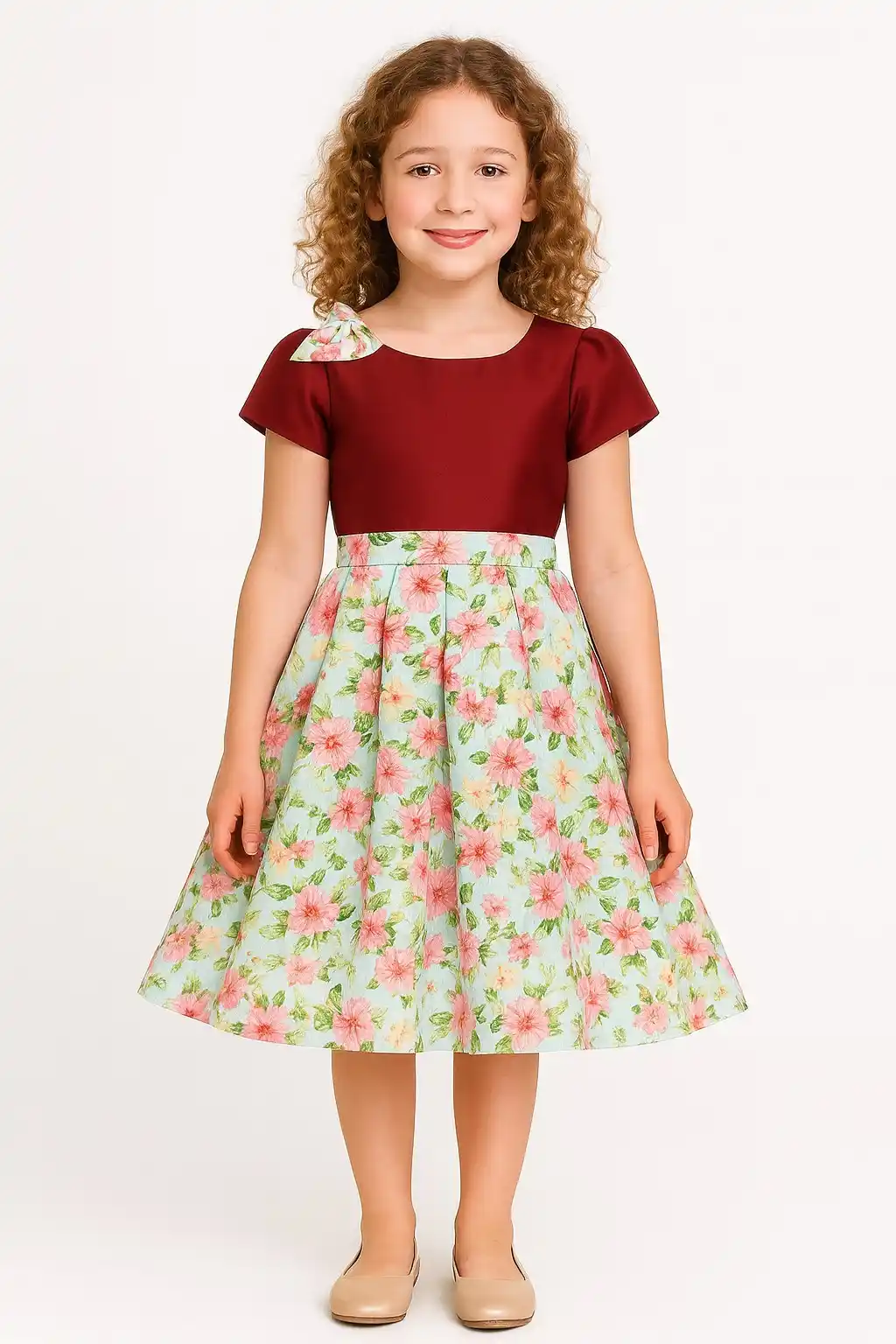 Red Floral Dress for Girls.png