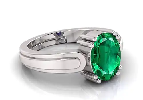 Natural Certified Emerald Panna Gemstone Panchdhatu Silver Plated Ring - Adjustable.png