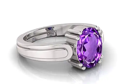 AA++ Quality Natural Amethyst (Katela) Silver Plated Adjustable Ring For Men And Women's.png