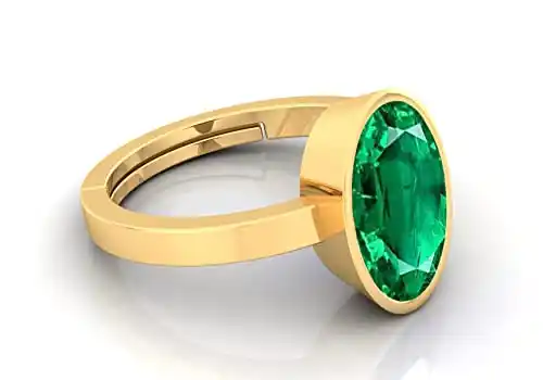 Panna Emerald Stone Panchdhatu Adjustable gold plating Gemstone Ring With Certificate.png