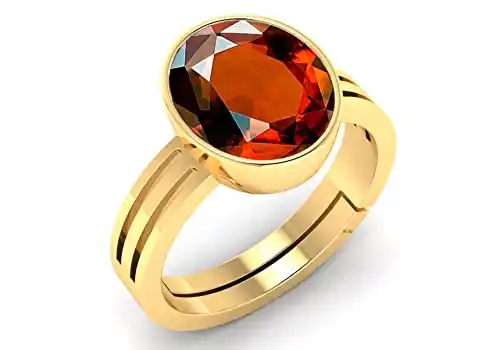 Natural Gomed Stone Gold Ring Adjustable Gomed Hessonite Astrological Gemstone for Men and Women.png