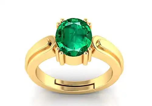 Natural Emerald Panna Panchdhatu Adjustable Rashi Ratan Gold Plating Ring for Astrological Purpose Men & Women By Lab Certifeid.png