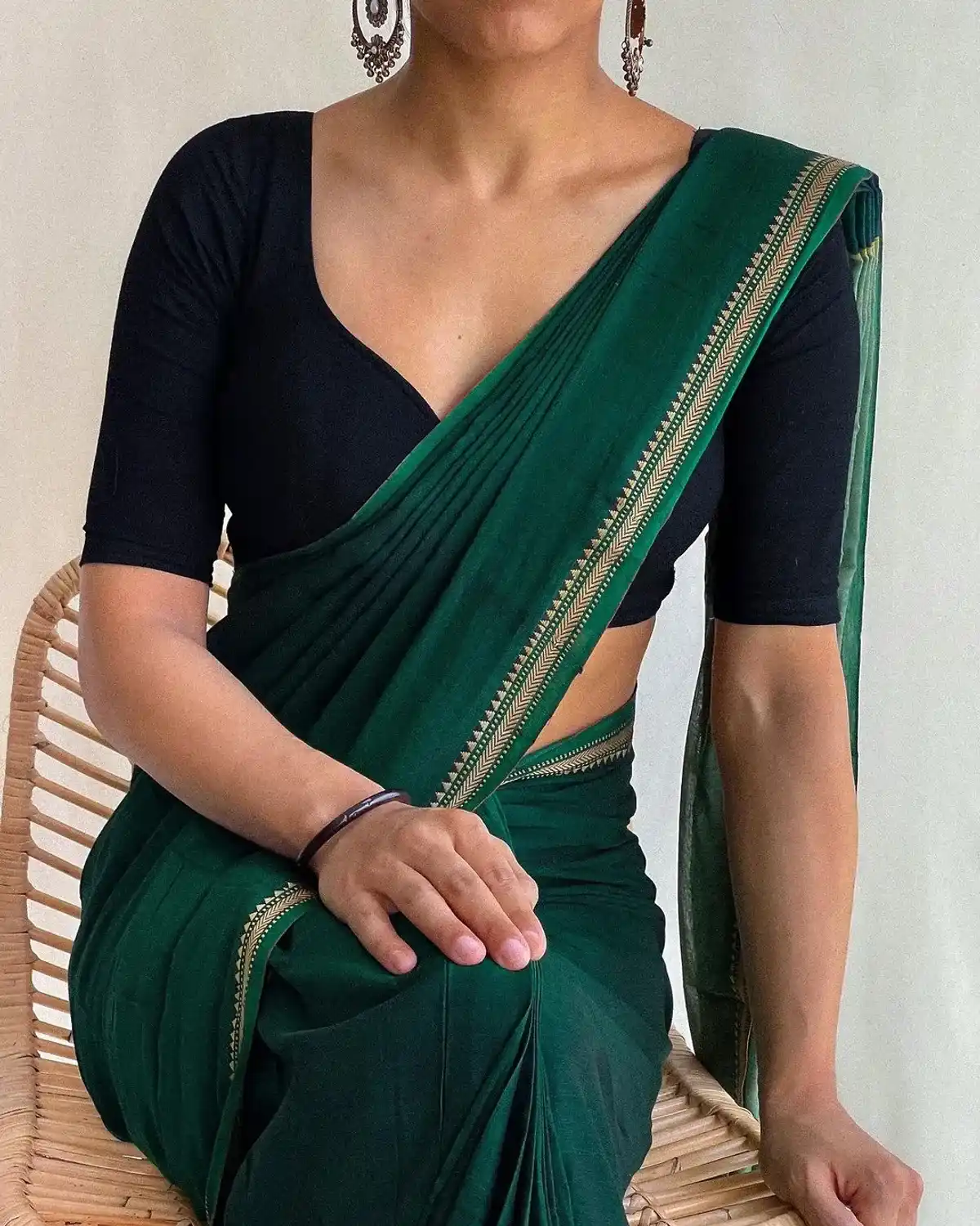 Bottle Green Naraynpet Pure Cotton Saree.png