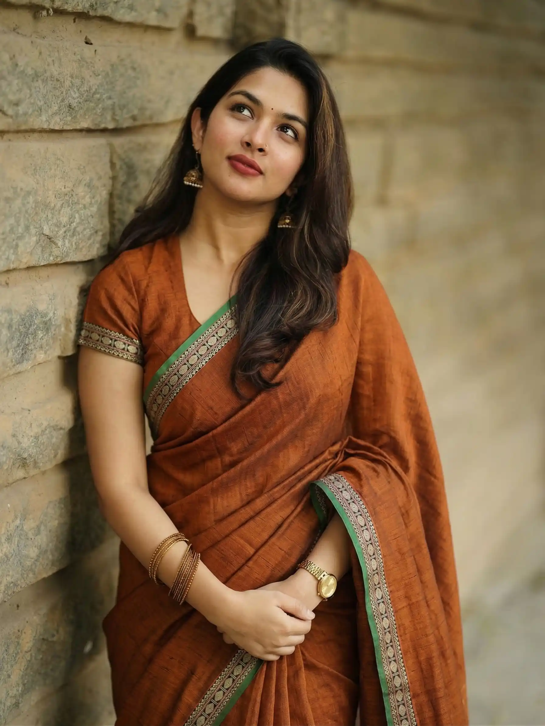 Shraddha Khaki n=Narayan Pet Pure Cotton Saree.png