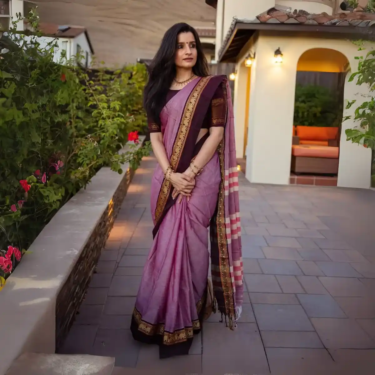 Pinkish Grey  Naraynpet Pure Cotton Saree.png