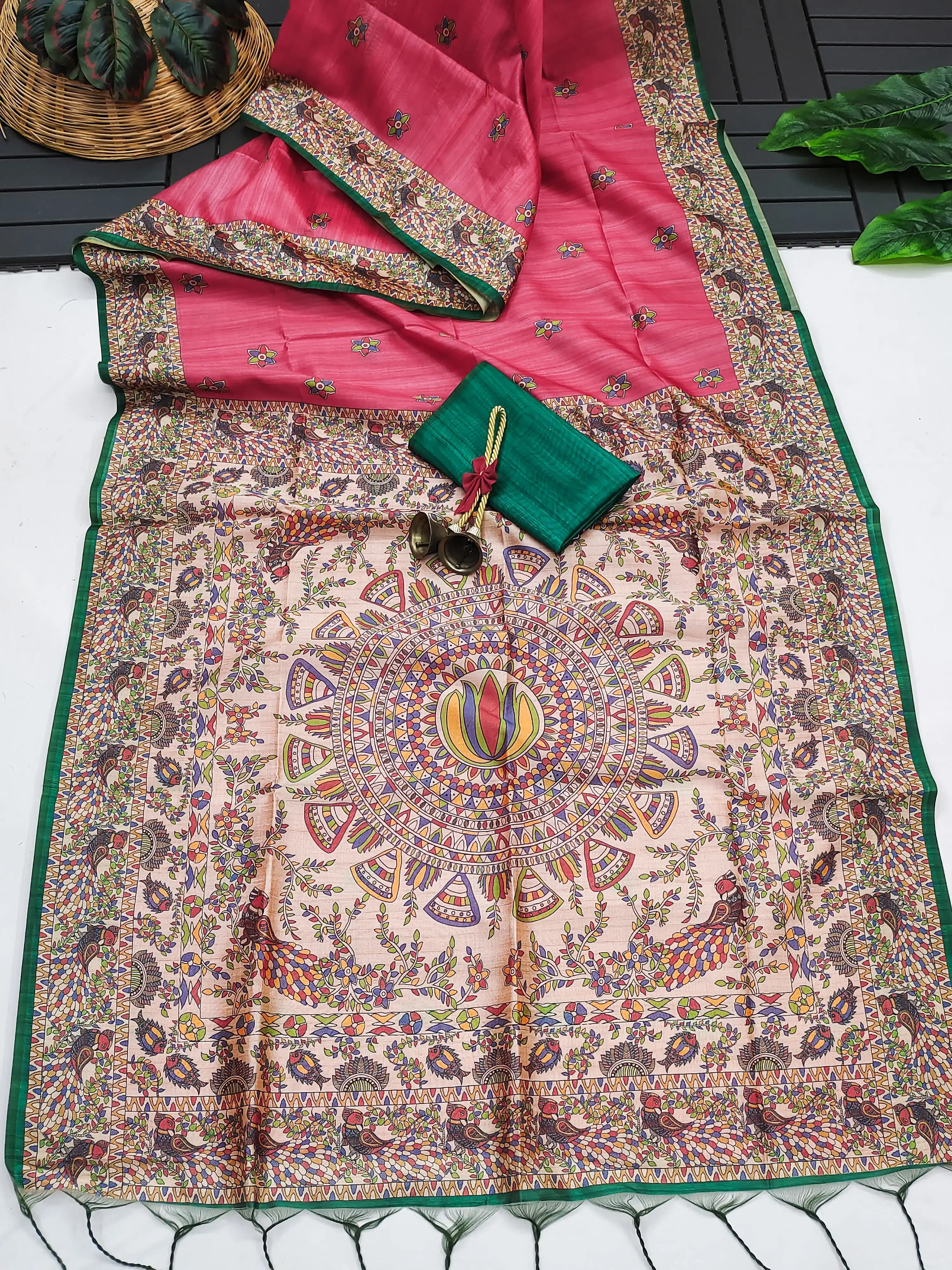 Tussar Silk Madhubani 106 - PINK.png