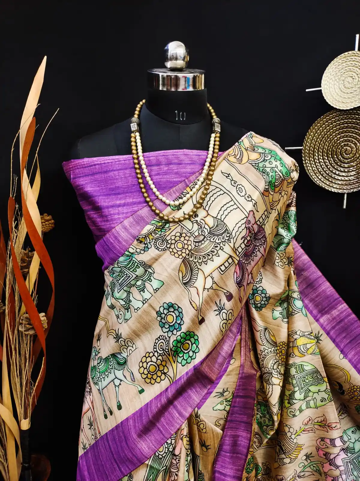PURPLE - Tussar Silk Kalamkari Saree.png