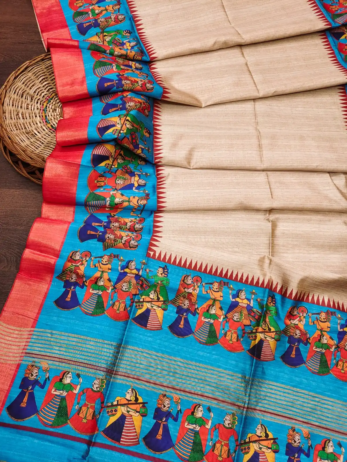 RED - Tussar Silk Kalamkari Saree.png